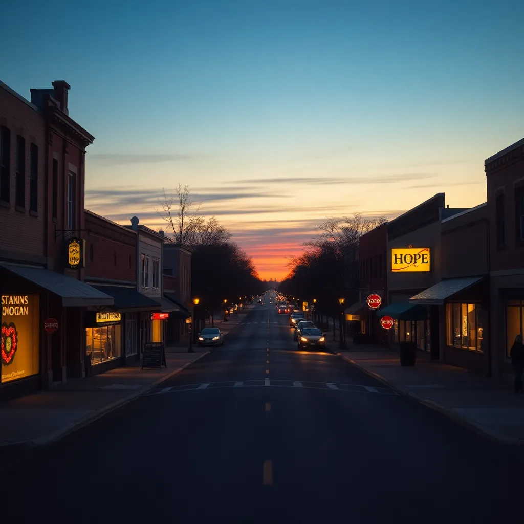 Indiana state outline with ribbon symbolizing hope and recovery